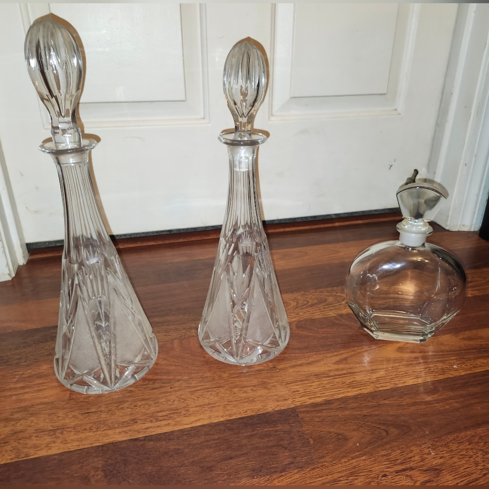 Set of 3 Crystal Decanters
